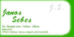 janos sebes business card